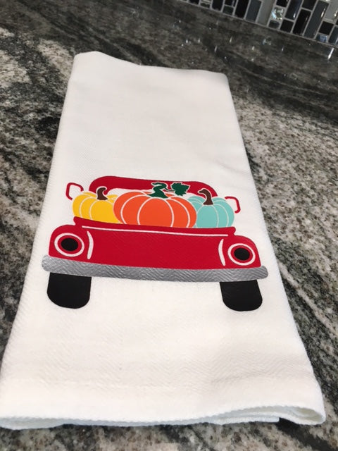 Red Pickup Pumpkin towel