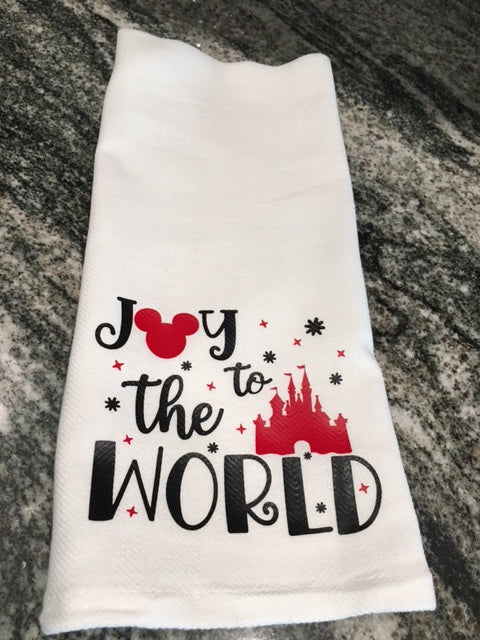 Disney Mickey Mouse Joy to the World Christmas towel