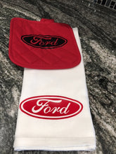 Load image into Gallery viewer, Ford towel with hot pad
