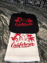 Load image into Gallery viewer, California Surf towel and hot pad
