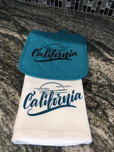 Load image into Gallery viewer, California Sunset towel and hot pad
