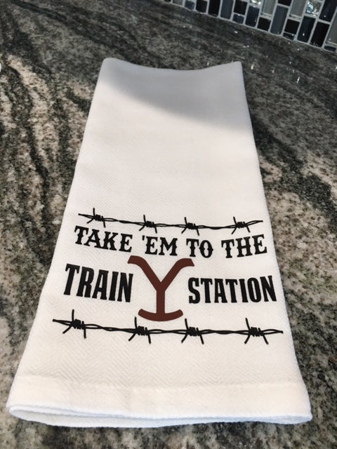 Yellowstone train station towel