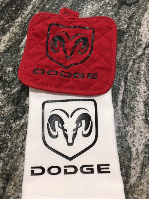 Dodge Ram towel with red hot pad