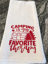 Load image into Gallery viewer, &quot;Camping is my favorite therapy&quot; Camping towel
