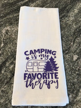 Load image into Gallery viewer, &quot;Camping is my favorite therapy&quot; Camping towel
