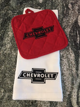 Load image into Gallery viewer, Chevrolet &quot;Chevy&quot; towel with hot pad
