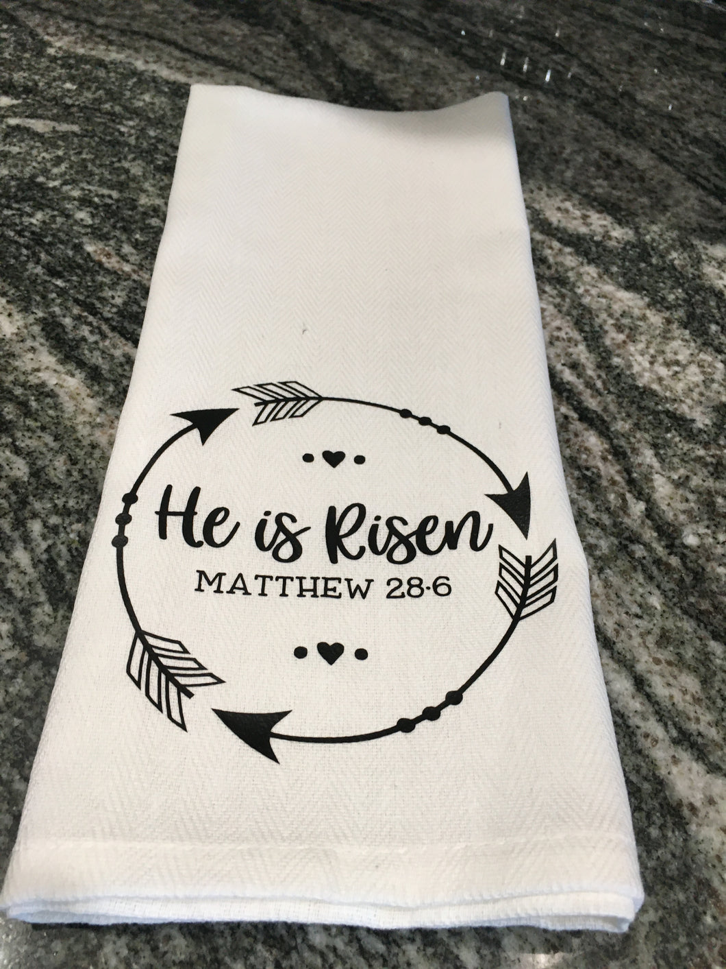 He is Risen Matthew 28:6 towel