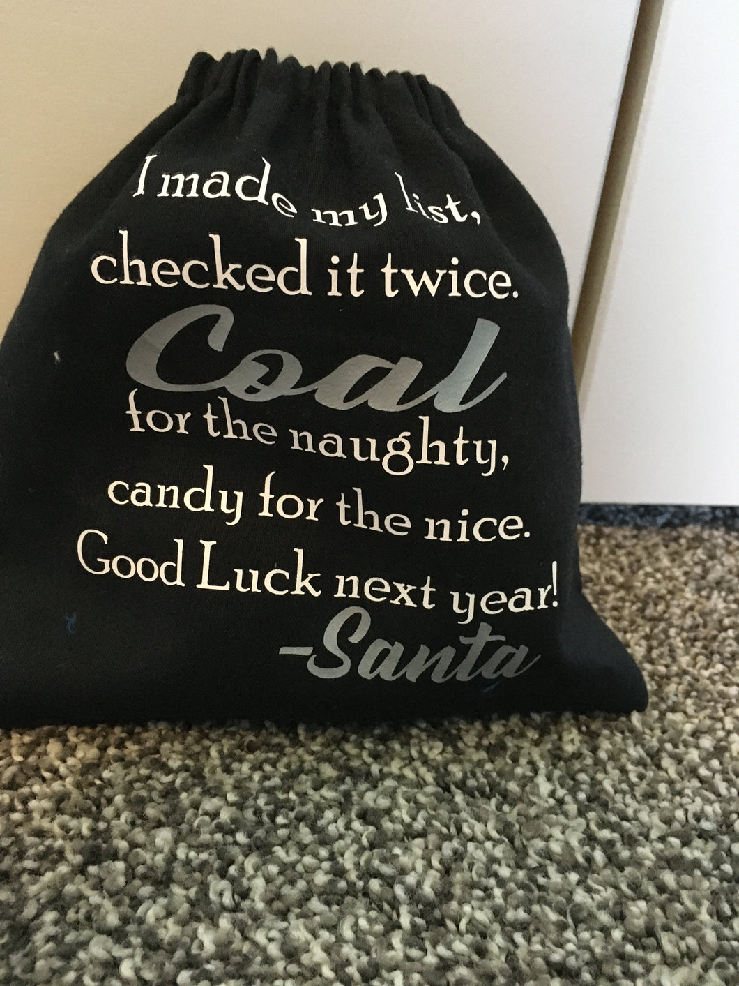 Santa Bag - little naughty bag of Coal