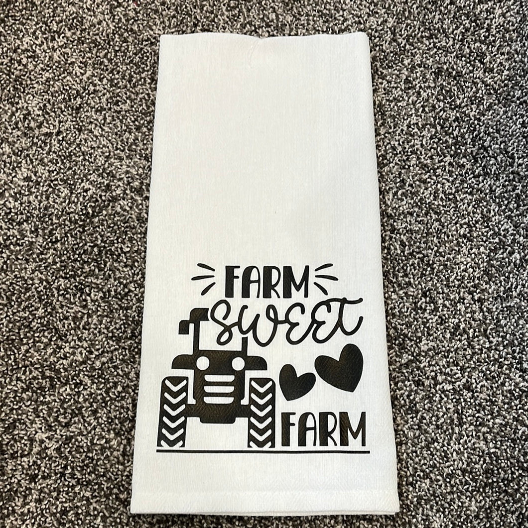 Farm Sweet Farm Tractor towel