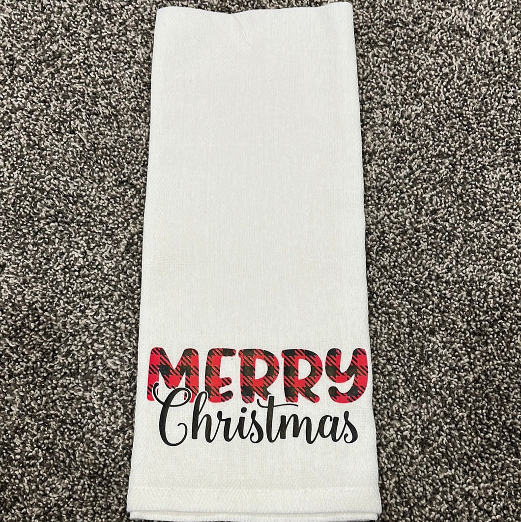 Merry Christmas flannel towel